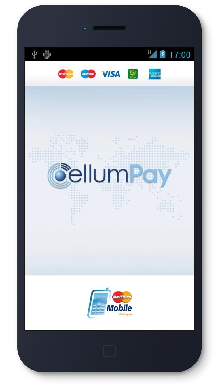 CellumPay splash screen on Android