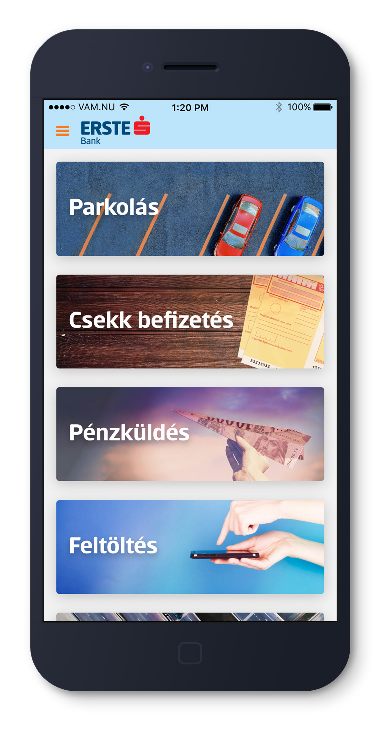 Erste MobilePay home screen