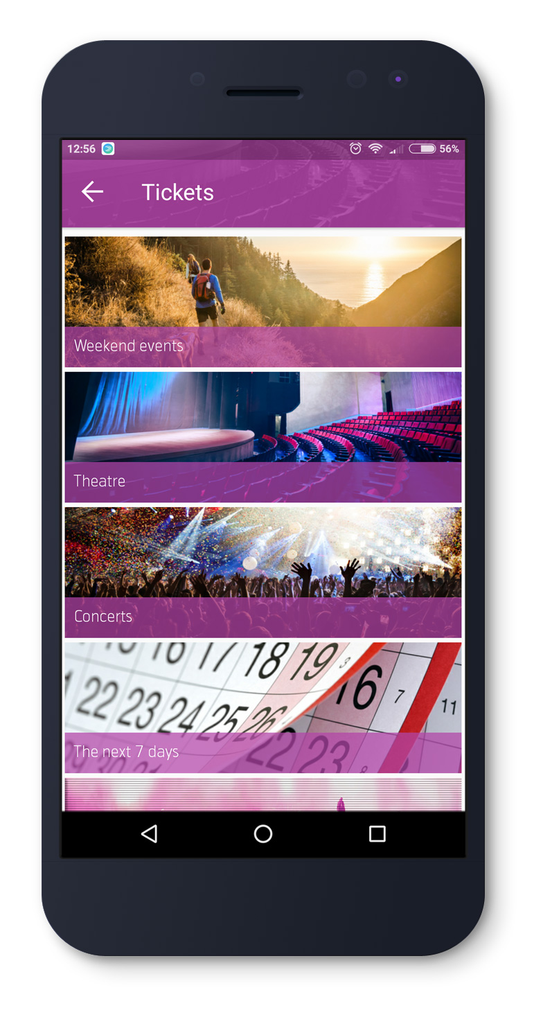Telenor Wallet tickets screen
